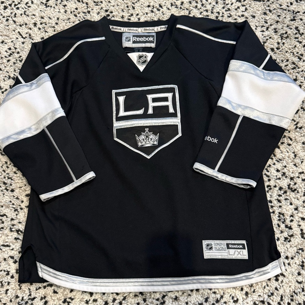 Reebok Black and Silver Hockey Jersey